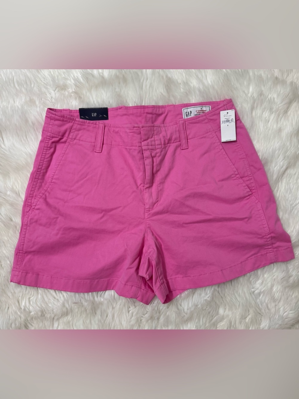 GAP Women’s Downtown Khaki Shorts 4” Sz 8 Pink NWT Regenerative Cotton Preppy